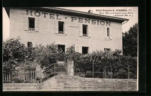 AK Aux Maladieres-sur-Gex, Hotel Pension A. Schärer