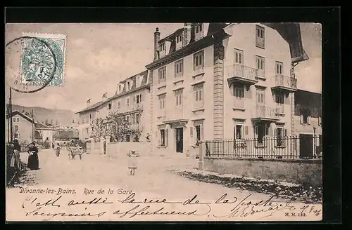 AK Divonne-les-Bains, Rue de la Gare