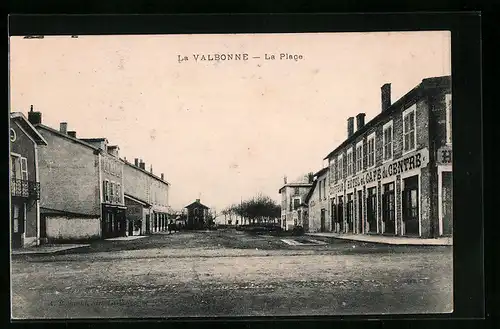 AK La Valbonne, La Place, Hotel et Cafe du Centre