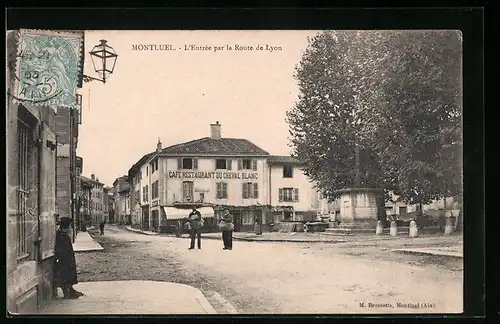 AK Montluel, L`Entree par la Route de Lyon, Cafe Restaurant du Cheval Blanc