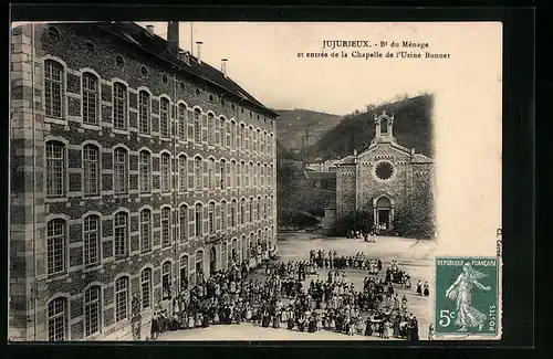 AK Jujurieux, Bt du menage et entree de la Chapelle de l`Usine Bonnet