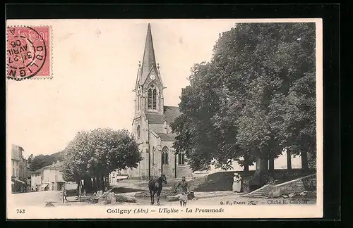 AK Coligny, L`Eglise, La Promenade