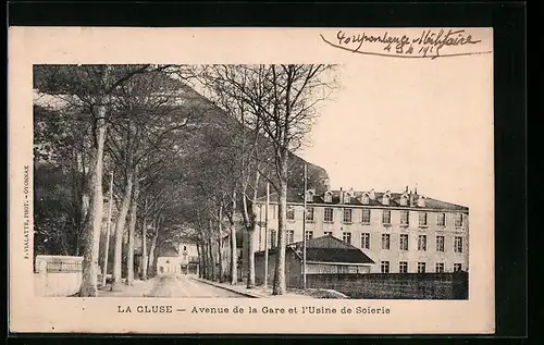 AK La Cluse, Avenue de la Gare et l`Usine de Soierie