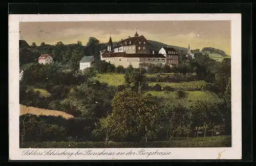 AK Bensheim an der Bergstrasse, Blick auf Schloss Schönberg