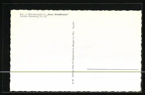 AK Kronberg, Kur- und Genesungsheim Haus Waldfriede, Speisesaal, Konferenzzimmer, Aufenthaltsraum, Sitzecke