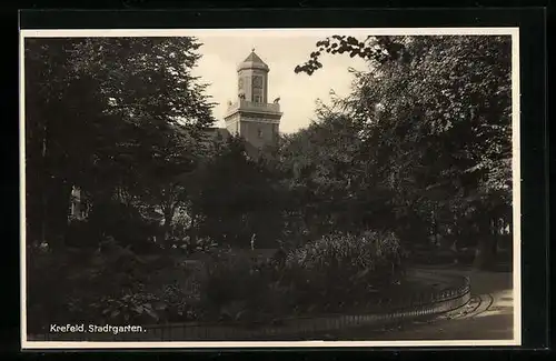 AK Krefeld, Partie im Stadtgarten