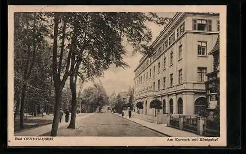 AK Bad Oeynhausen, am Kurpark mit dem Königshof