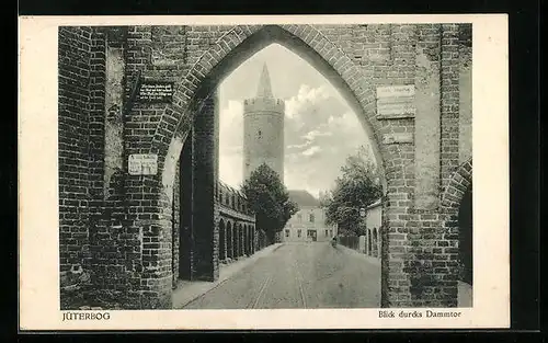 AK Jüterbog, Blick durch das Dammtor
