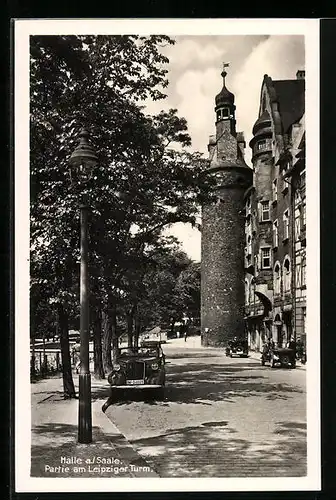 AK Halle a. Saale, Partie am Leipziger Turm