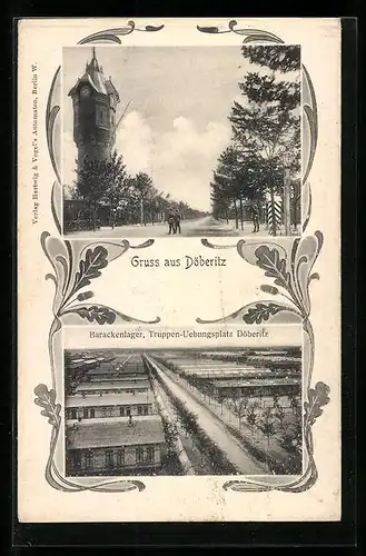 AK Döberitz, Truppenübungsplatz, Blick über das Barackenlager