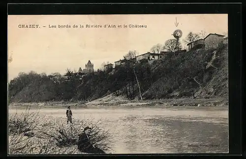 AK Chazey, Les bords de la Riviere d`Ain et le Chateau