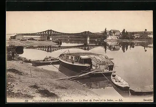 AK Villefranche-sur-Saone, Le Pont de Frans et la Saone