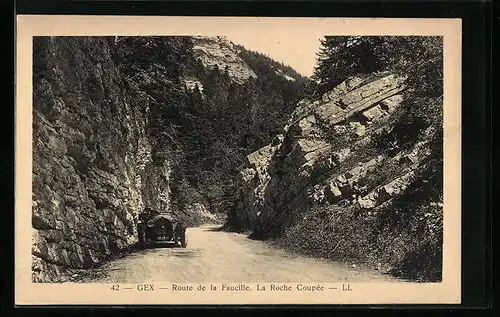 AK Gex, Route de la Faucille, La Roche Coupée