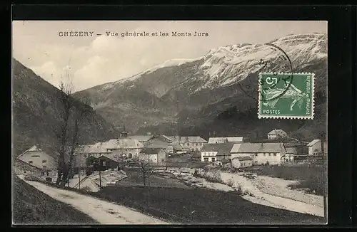 AK Chézery, Vue générale et les Monts Jura
