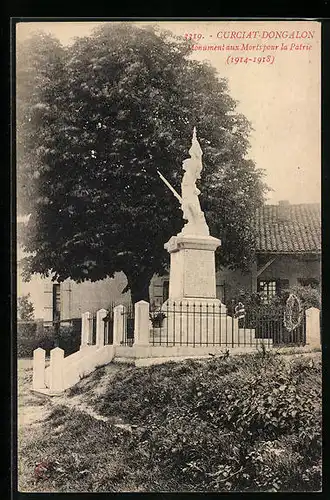 AK Curciat-Dongalon, Monument aux Morts pour la Patrie (1914-1918)