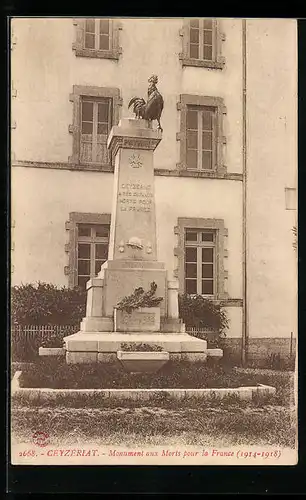 AK Ceyzériat, Monument aux Morts pour la France (1914-1918)