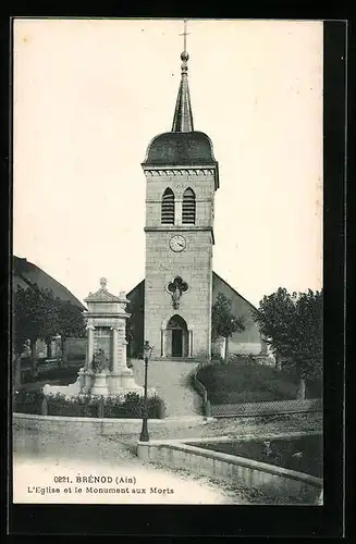 AK Brénod, L`Eglise et le Monument aux Morts