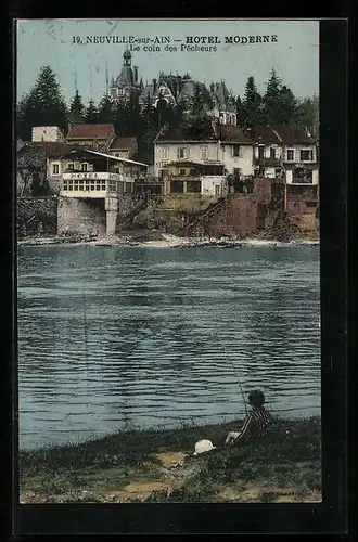 AK Neuville-sur-Ain, Le coin des Pecheurs