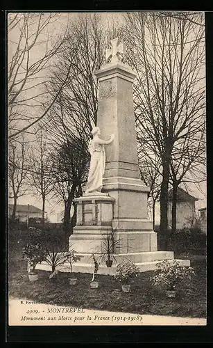 AK Montrével, Monument aux Morts pour la France (1914-1918)