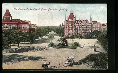 AK Bombay, The Esplanade Road and Floral Fountain
