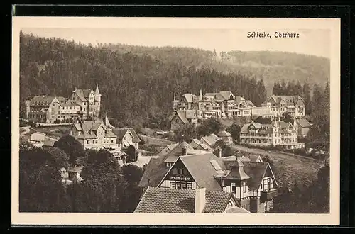 AK Schierke / Harz, Ortspartie aus der Vogelschau