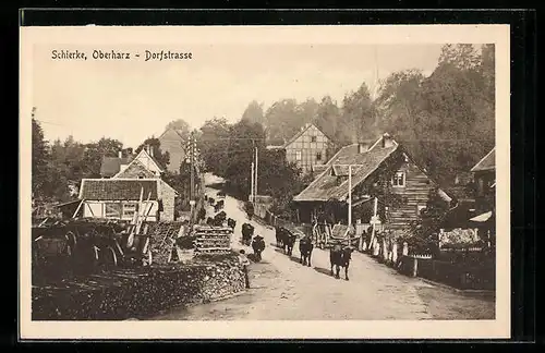 AK Schierke / Harz, Dorfstrasse