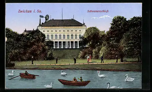 AK Zwickau / Sa., Schwanenschloss