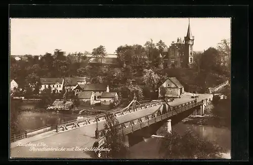 AK Zwickau i. Sa., Paradiesbrücke mit Ebertschlösschen