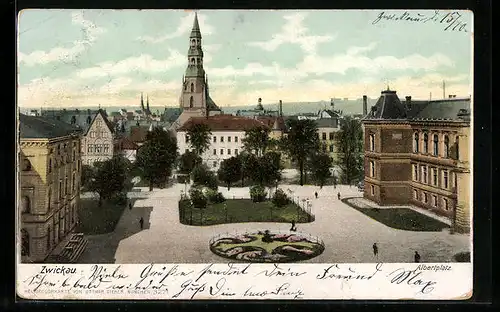 AK Zwickau i. S., Albertplatz