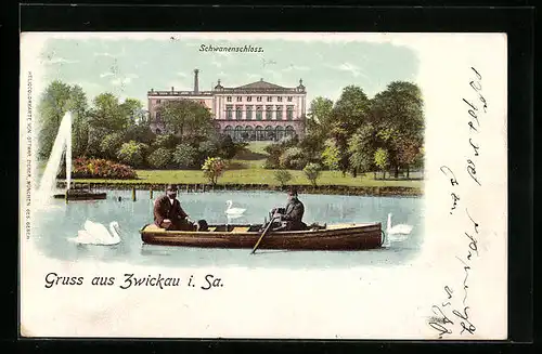 AK Zwickau / Sa., Schwanenschloss