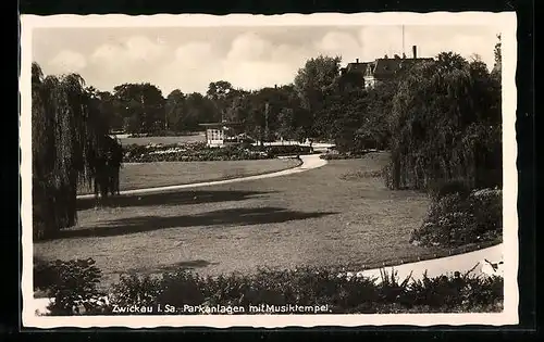 AK Zwickau i. Sa., Parkanlagen mit Musiktempel