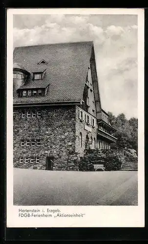 AK Hartenstein / Erzgeb., FDGB-Ferienheim Aktionseinheit