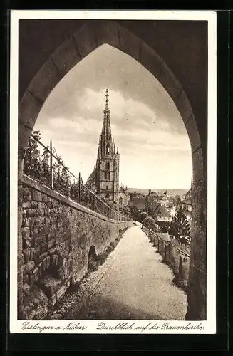 AK Esslingen / Neckar, Durchblick auf die Frauenkirche