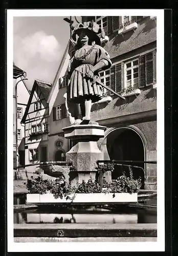 AK Weil der Stadt, Oberer Marktbrunnen und Geburtshaus des Astronomen Johs. Kepler