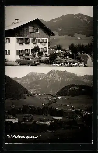 AK Tiefenbach / Allgäu, Hotel Berghof Rietzler, Ortsansicht aus der Vogelschau
