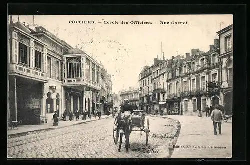 AK Poitiers, Cercle des Officiers, Rue Carnot