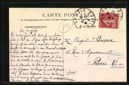 AK Poitiers, Cercle des Officiers, Rue Carnot