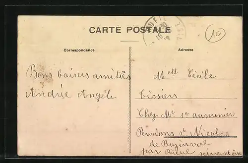 AK La Villedieu-du-Clain, L`Eglise et la route de Poitiers