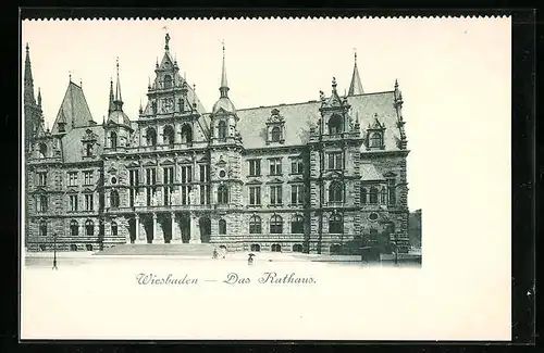 AK Wiesbaden, das Rathaus
