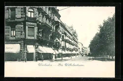 AK Wiesbaden, Die Wilhelmstrasse