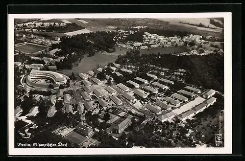 AK Döberitz, Olympisches Dorf, Gesamtansicht, Luftbild