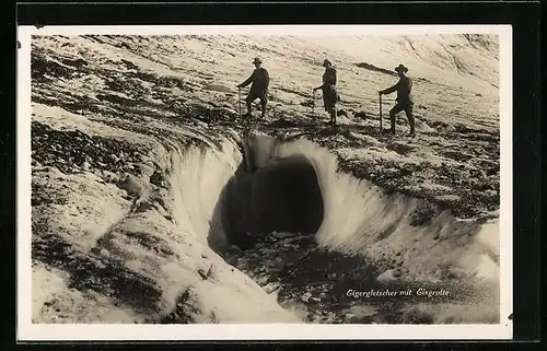 AK Eigergletscher und Eisgrotte mit Bergsteigern