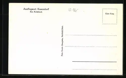 AK Kasendorf / Obfr., Totale vom Berg aus gesehen