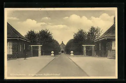AK Wilhelmshaven, Eingang zum Heldenfriedhof