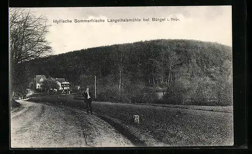 AK Bürgel i. Thür., Waldpartie am Gasthaus Langethalsmühle