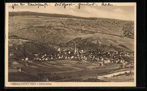 AK Geradstetten i. Remstal, Panoramablick aus der Luft gesehen