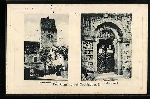 AK Bad Gögging bei Neustadt a. D., Pfarrkirche, Kirchenportal