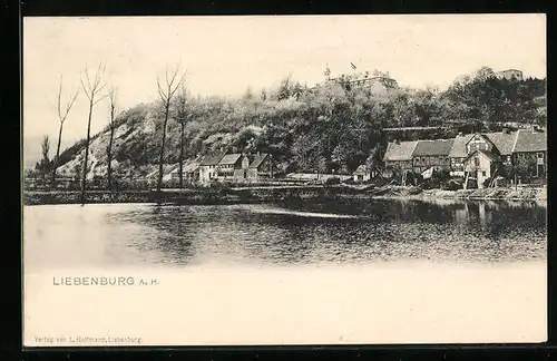 AK Liebenburg a. H., Schlossblick vom Wasser aus gesehen