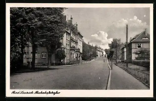 AK Bad Lausick, Blick in die Bahnhofstrasse