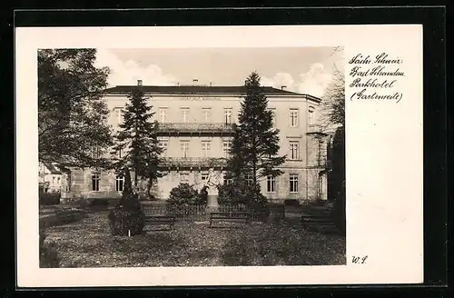 AK Bad Schandau, Parkhotel, Gartenseite